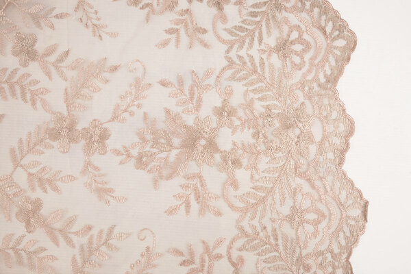 Netz Bestickt Adele Puderrosa - Beige