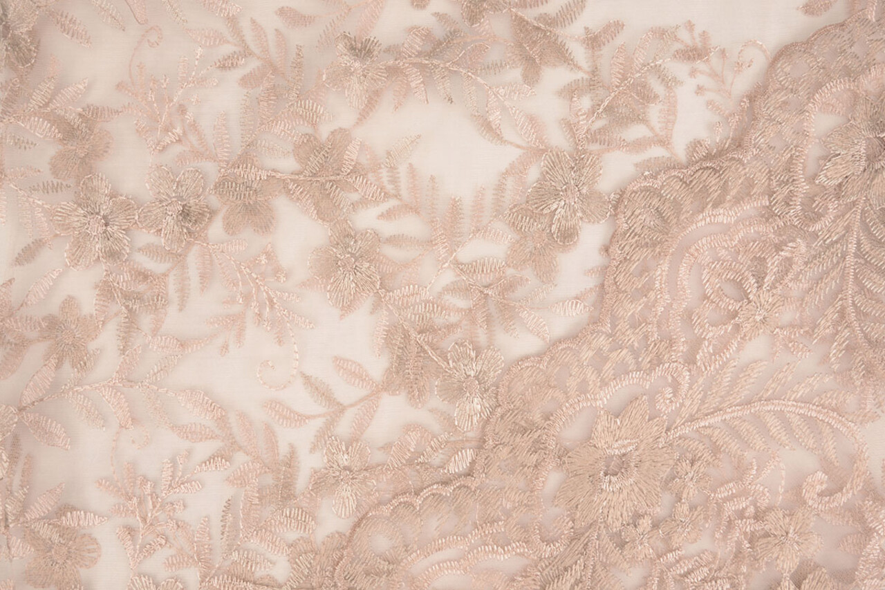 Netz Bestickt Adele Puderrosa - Beige