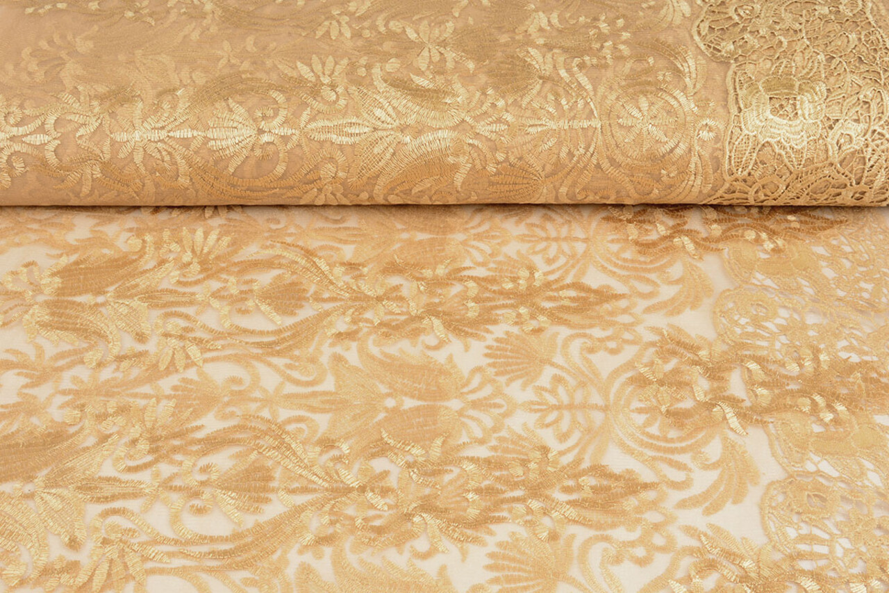 Mesh Embroidered Cecile Gold