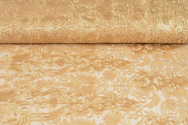 Mesh Embroidered Cecile Gold