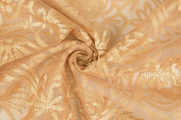Mesh Embroidered Cecile Gold