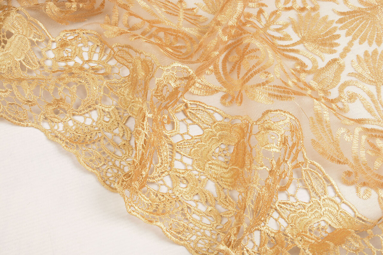 Mesh Embroidered Cecile Gold