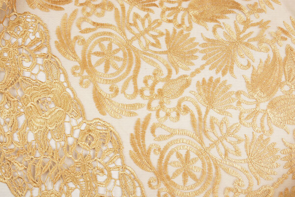 Mesh Embroidered Cecile Gold