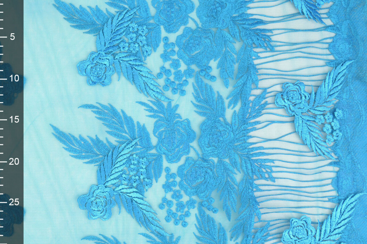 Netz Bestickt Agatha Aqua