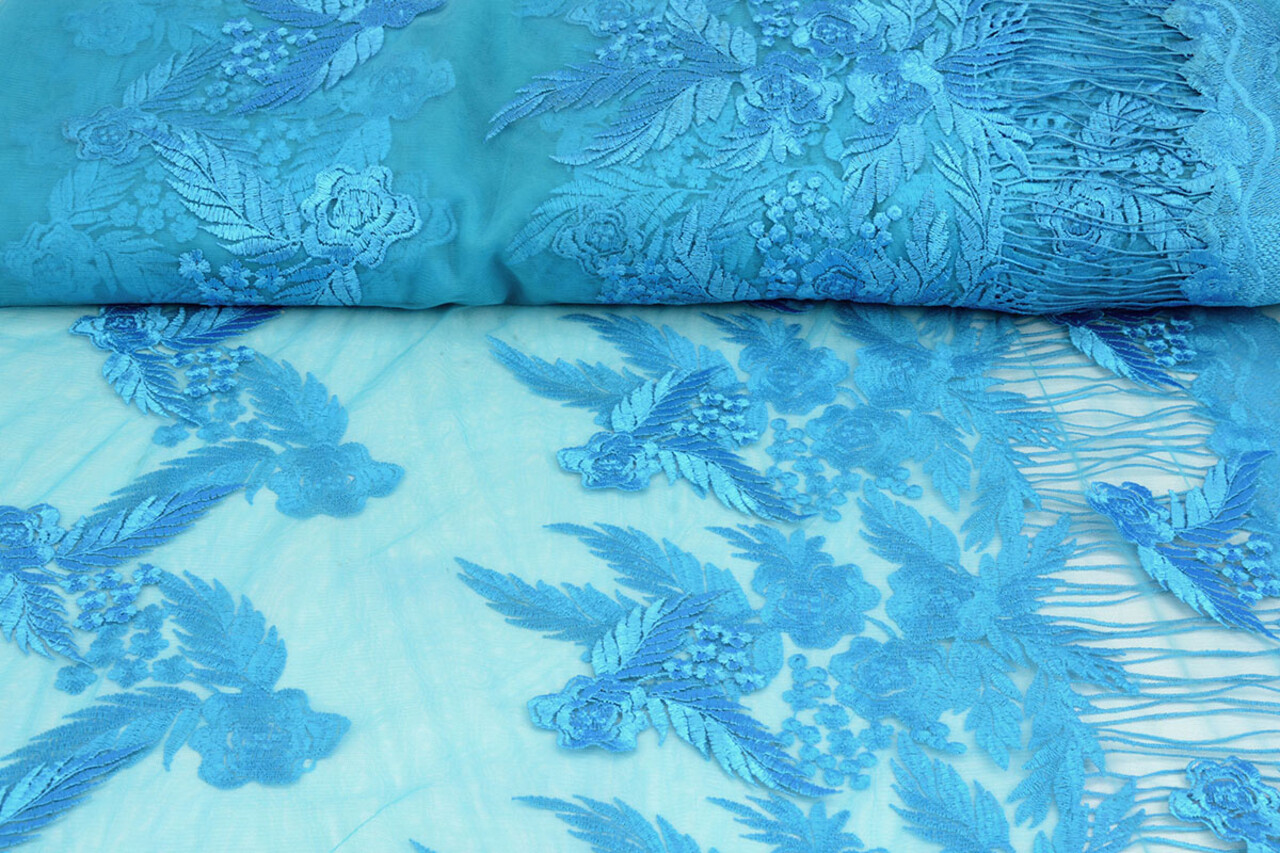 Mesh Embroidered Agatha Aqua