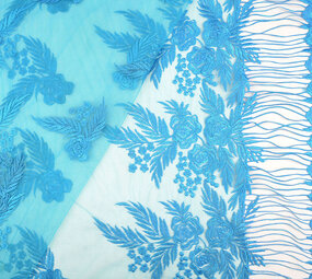 Netz Bestickt Agatha Aqua