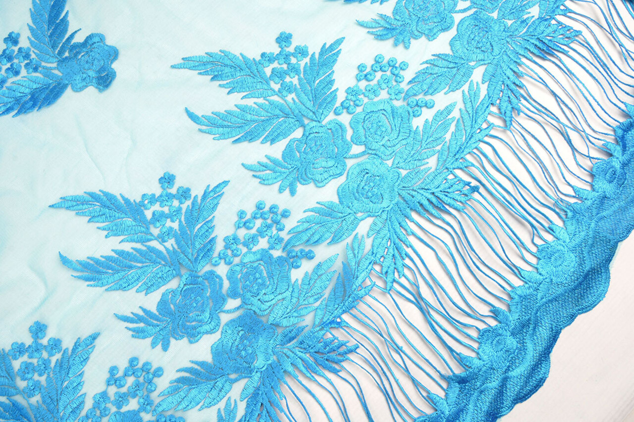 Mesh Embroidered Agatha Aqua