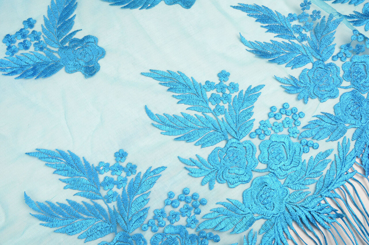 Mesh Embroidered Agatha Aqua