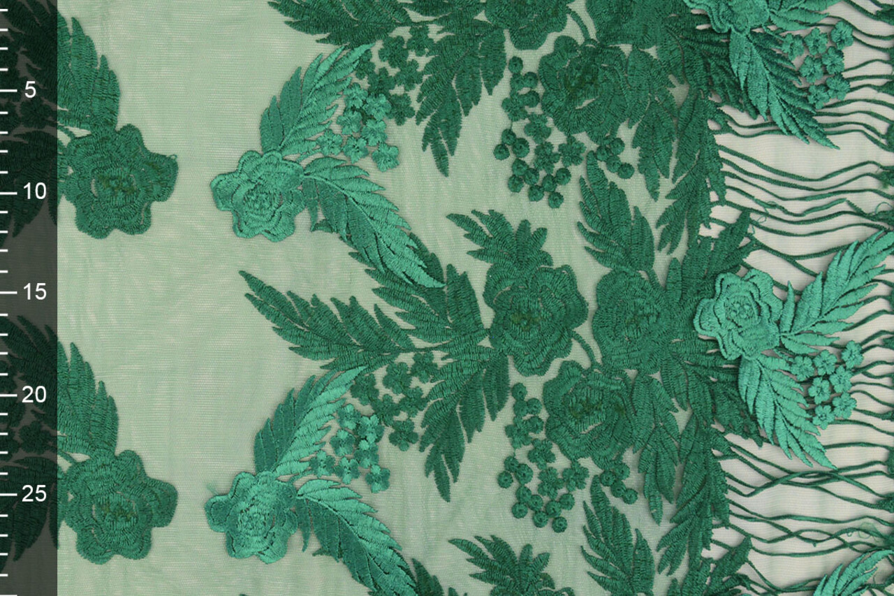 Mesh Geborduurd Agatha Zeegroen