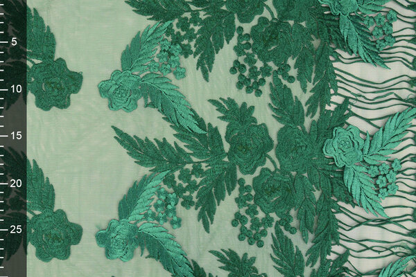 Mesh Geborduurd Agatha Zeegroen