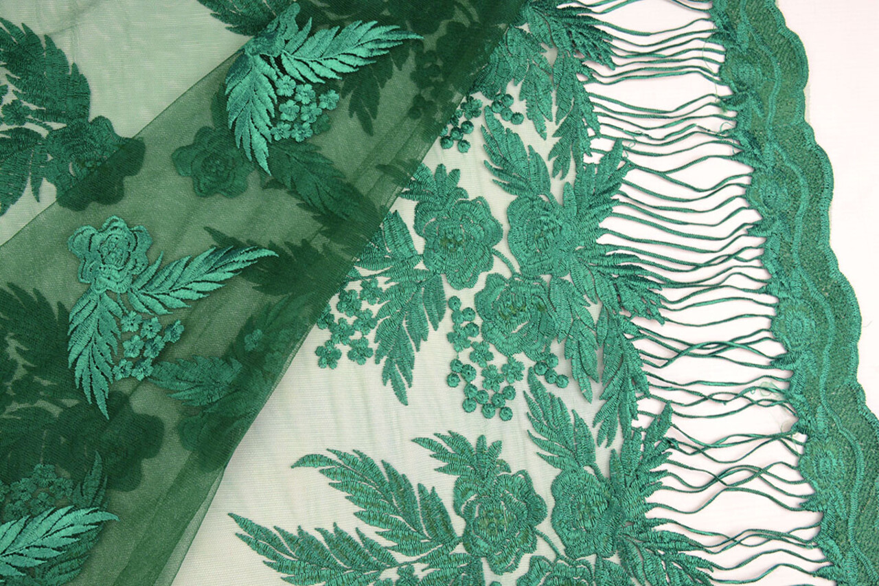 Mesh Embroidered Agatha Sea Green
