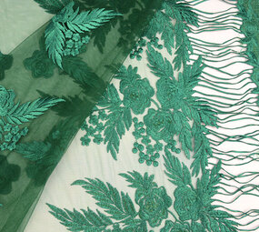 Mesh Geborduurd Agatha Zeegroen Mesh Geborduurd Agatha Zeegroen