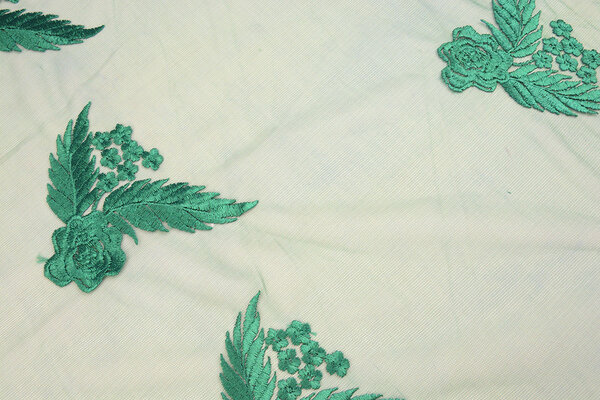 Mesh Embroidered Agatha Sea Green