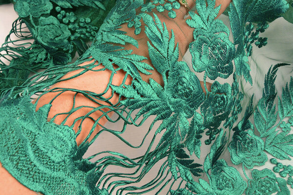 Mesh Embroidered Agatha Sea Green