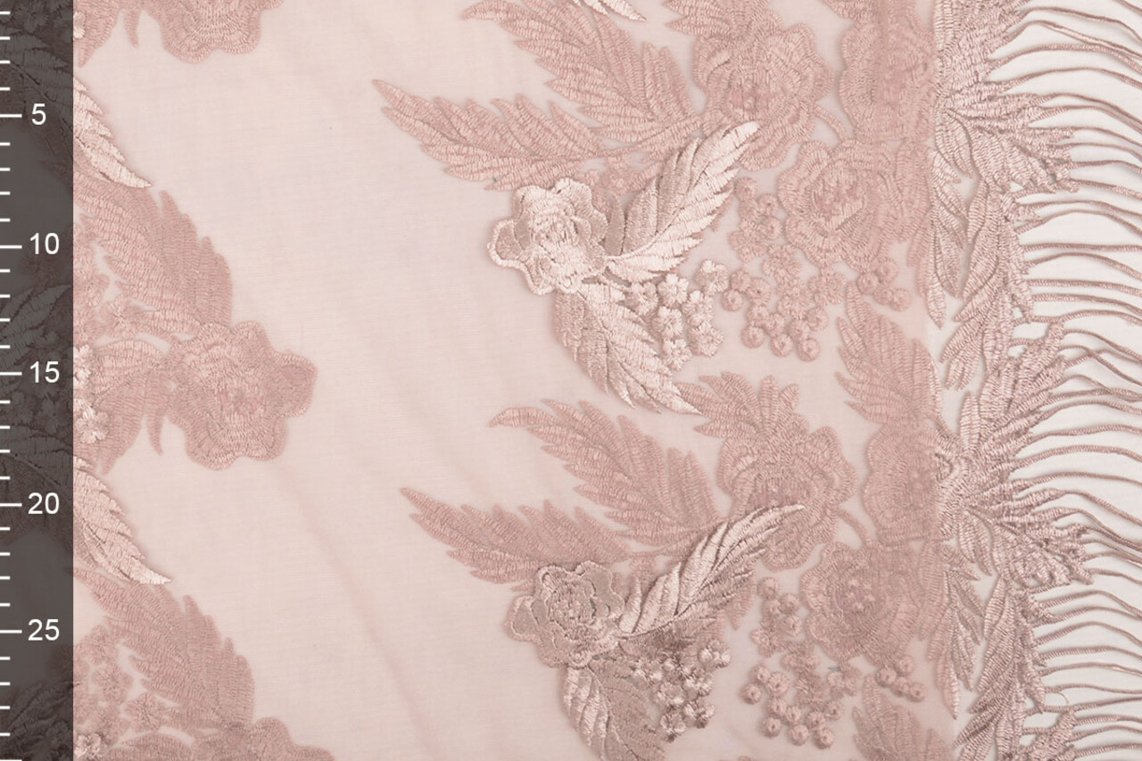 Mesh Geborduurd Agatha Oud Roze