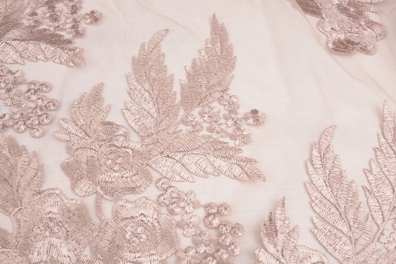 Mesh Embroidered Agatha Old Pink