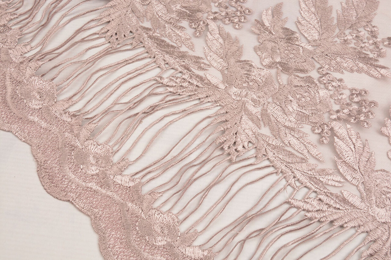 Mesh Embroidered Agatha Old Pink