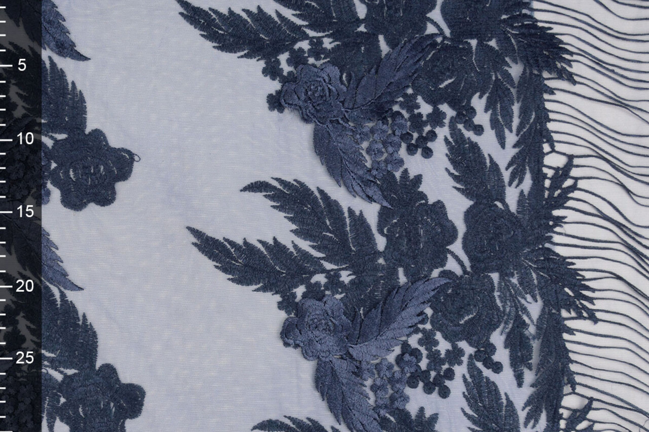 Mesh Embroidered Agatha Dark Blue