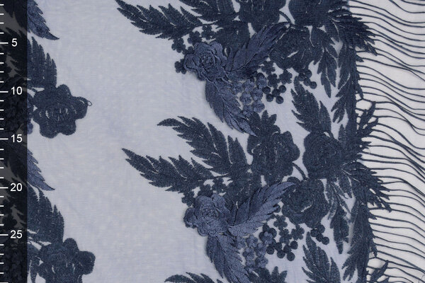 Mesh Ricamato Agatha Scuro Blu Mesh Ricamato Agatha Scuro Blu
