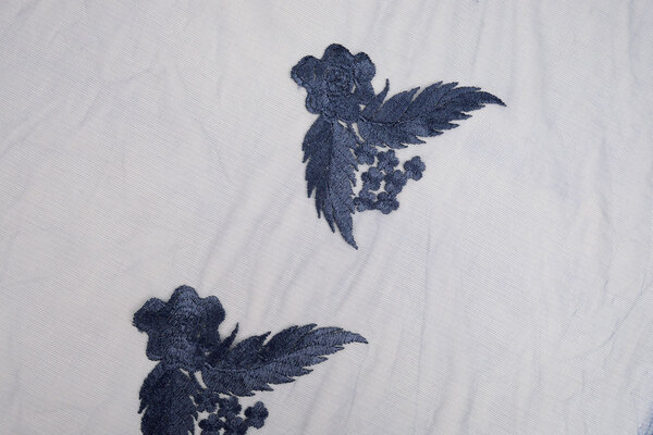Mesh Embroidered Agatha Dark Blue