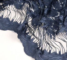 Mesh Geborduurd Agatha Donker Blauw Mesh Geborduurd Agatha Donker Blauw