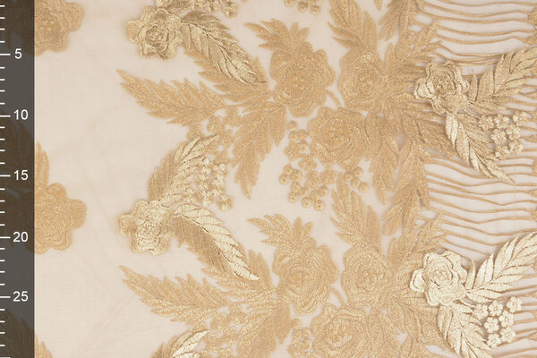 Mesh Embroidered Agatha Gold