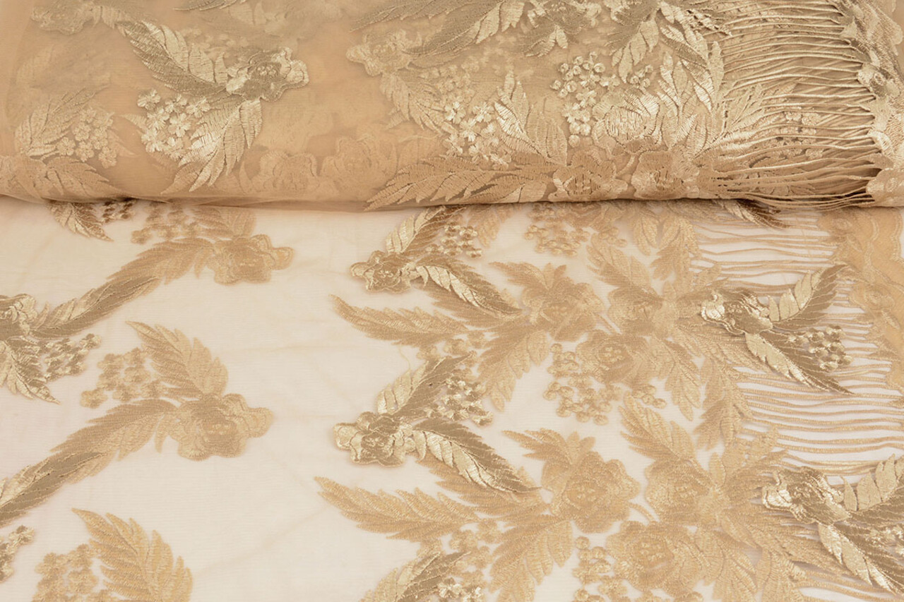 Mesh Embroidered Agatha Gold