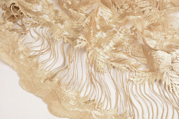 Mesh Embroidered Agatha Gold