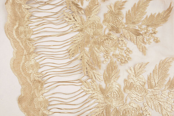 Mesh Embroidered Agatha Gold