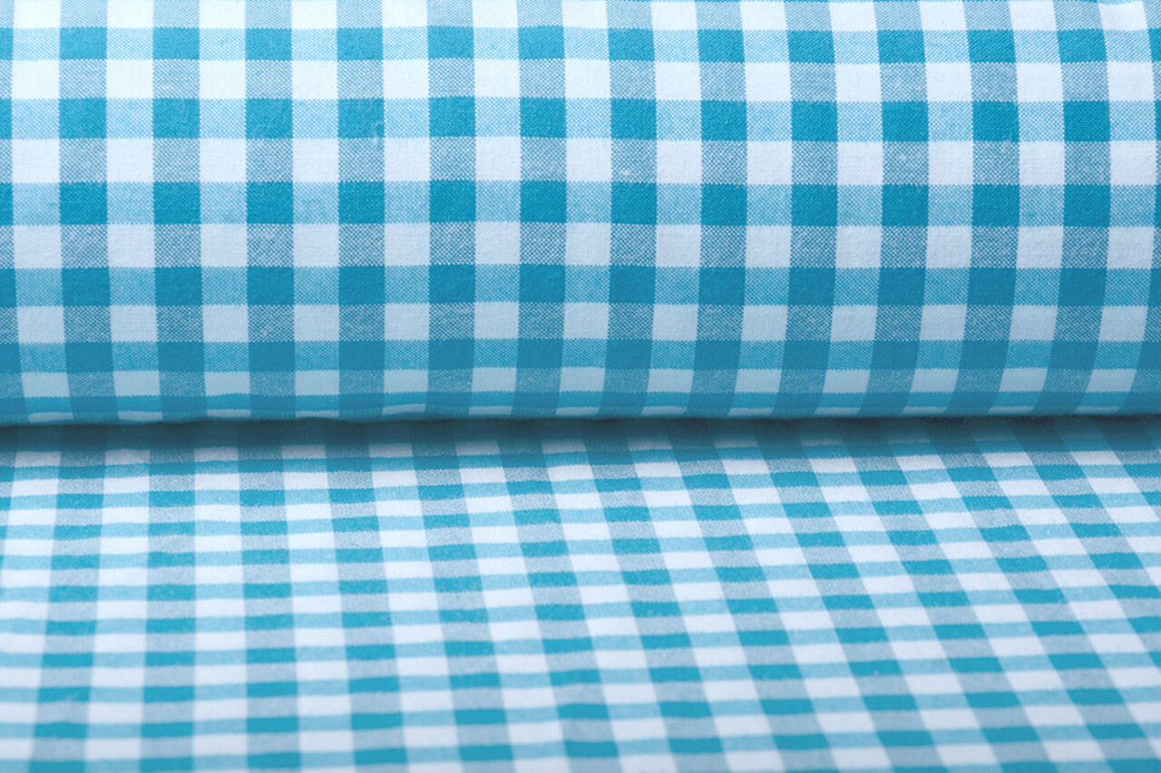 Gingham Check 8 mm Light Aqua Gingham Check 8 mm Light Aqua