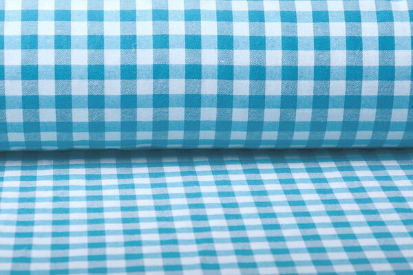 Gingham Check 8 mm Light Aqua Gingham Check 8 mm Light Aqua