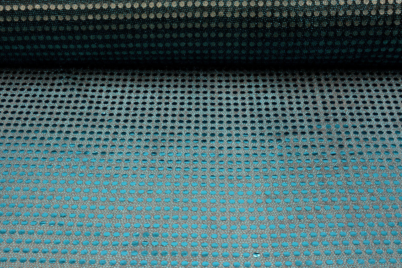 Pailletten auf Lurex Dunkelaqua