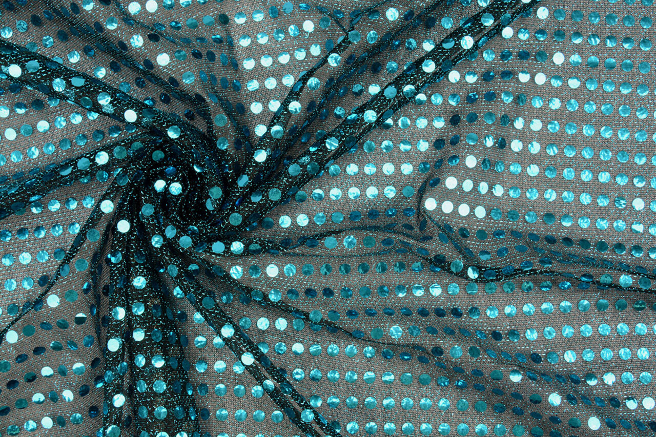 Sequins on Lurex Dark Aqua Sequins on Lurex Dark Aqua