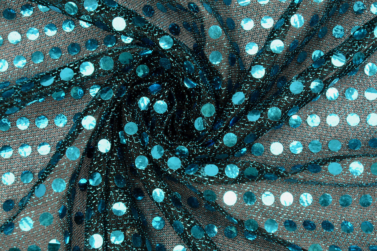 Paillettes sur Lurex Foncé Aqua Paillettes sur Lurex Foncé Aqua