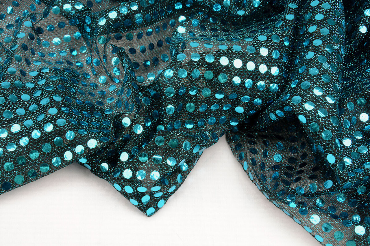 Sequins on Lurex Dark Aqua Sequins on Lurex Dark Aqua