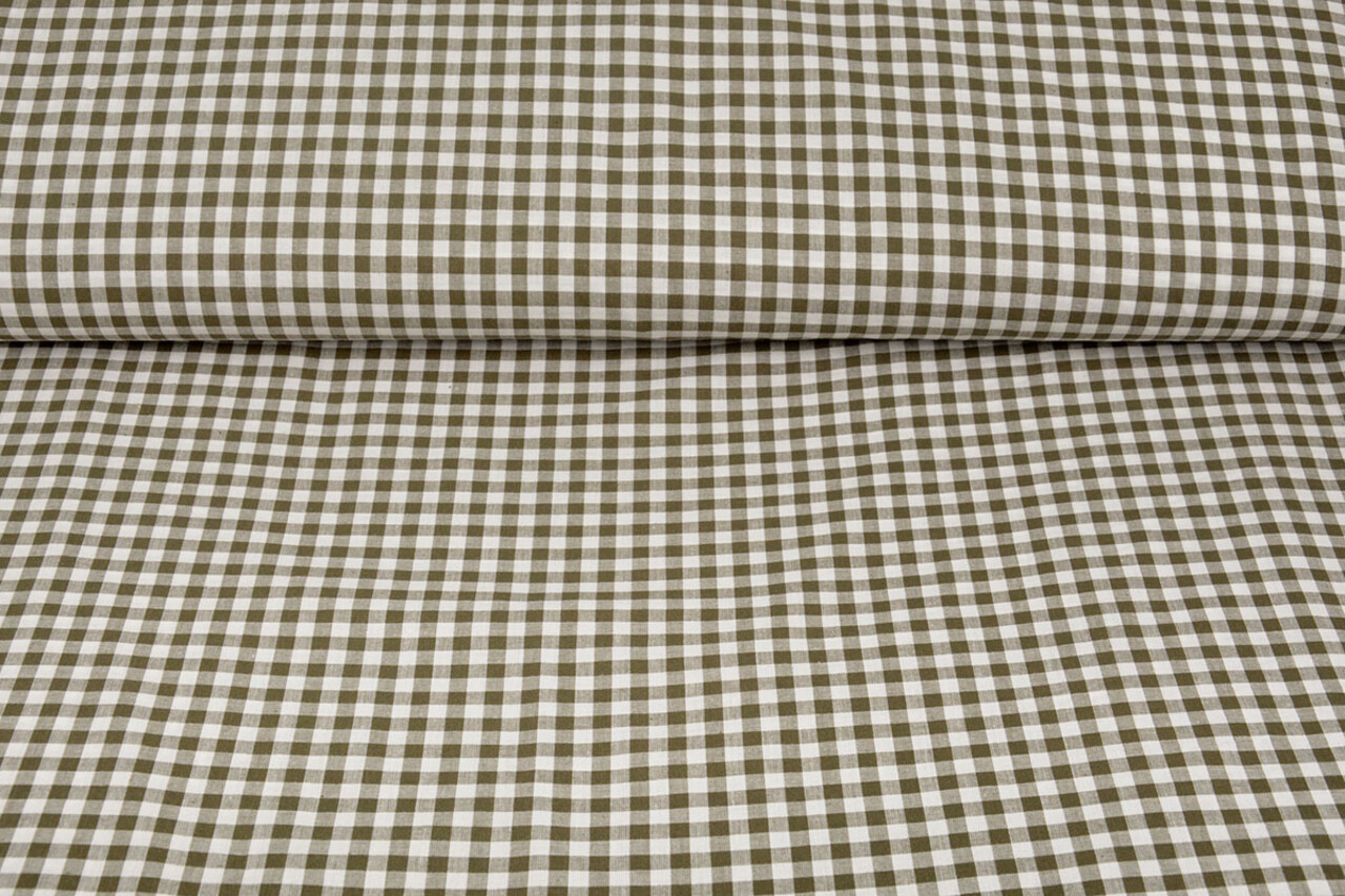 Gingham Check 8 mm Dark Khaki