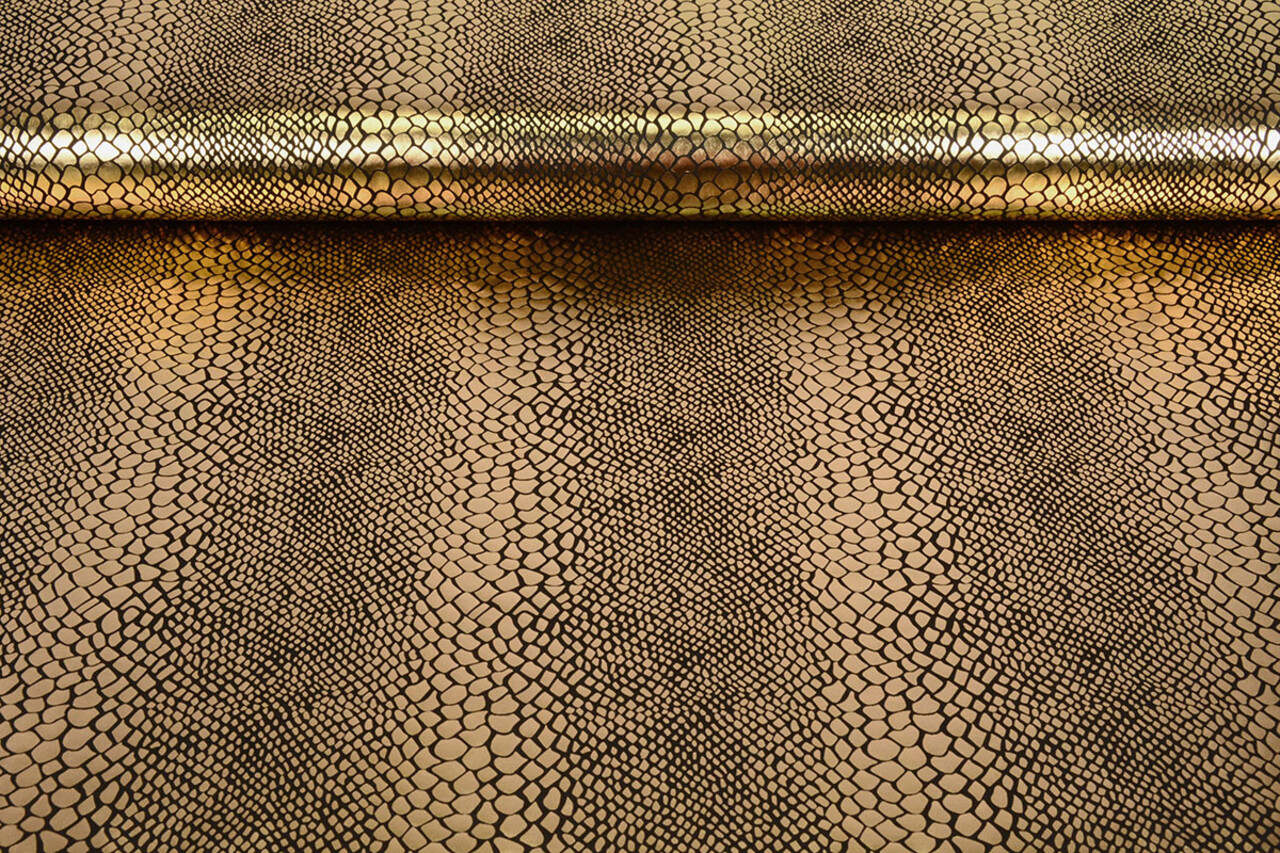 Lamé Estampado de Serpiente Dorado Lamé Estampado de Serpiente Dorado