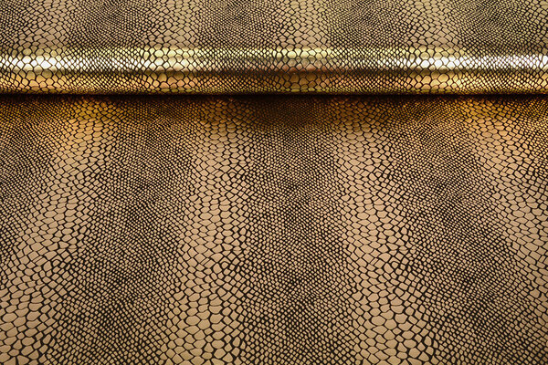 Lamé Estampado de Serpiente Dorado Lamé Estampado de Serpiente Dorado