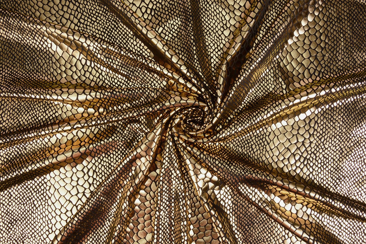 Lamé Estampado de Serpiente Dorado Lamé Estampado de Serpiente Dorado