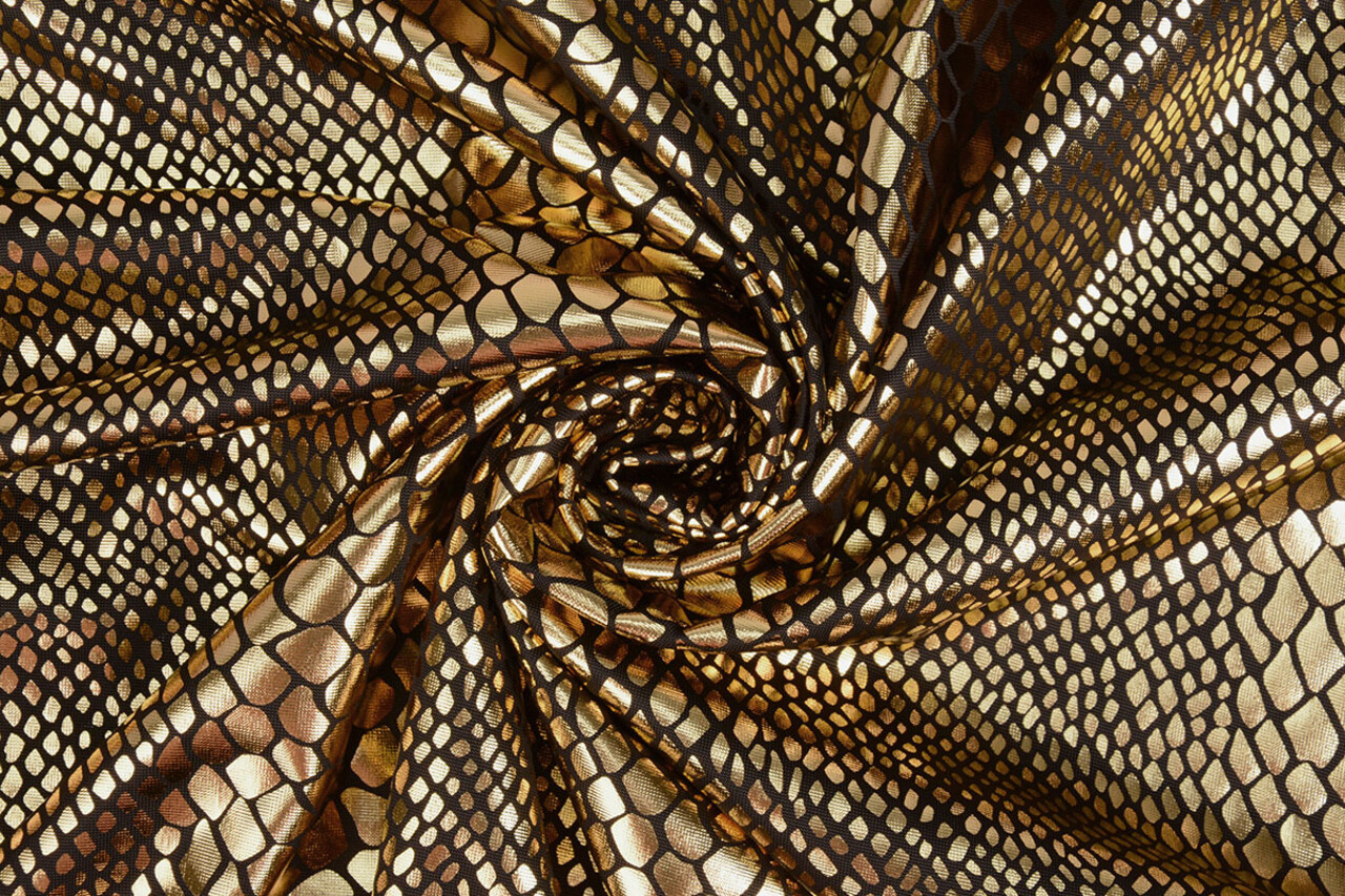 Lamé Snake Print Gold