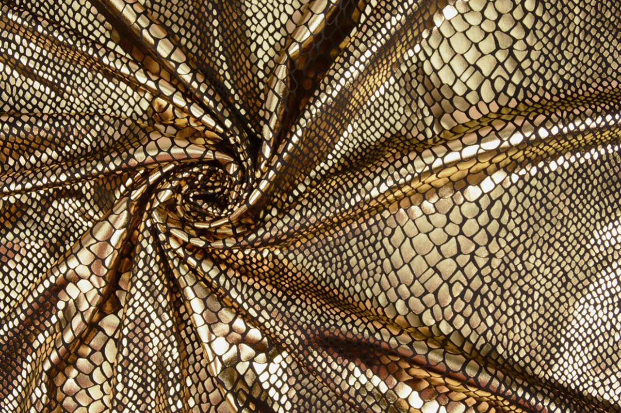 Lamé Snake Print Gold