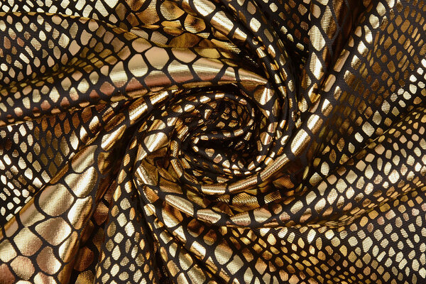 Folienjersey Schlangenprint Gold