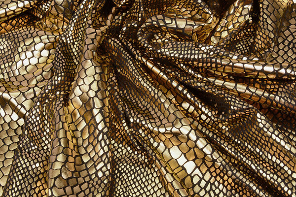 Folienjersey Schlangenprint Gold