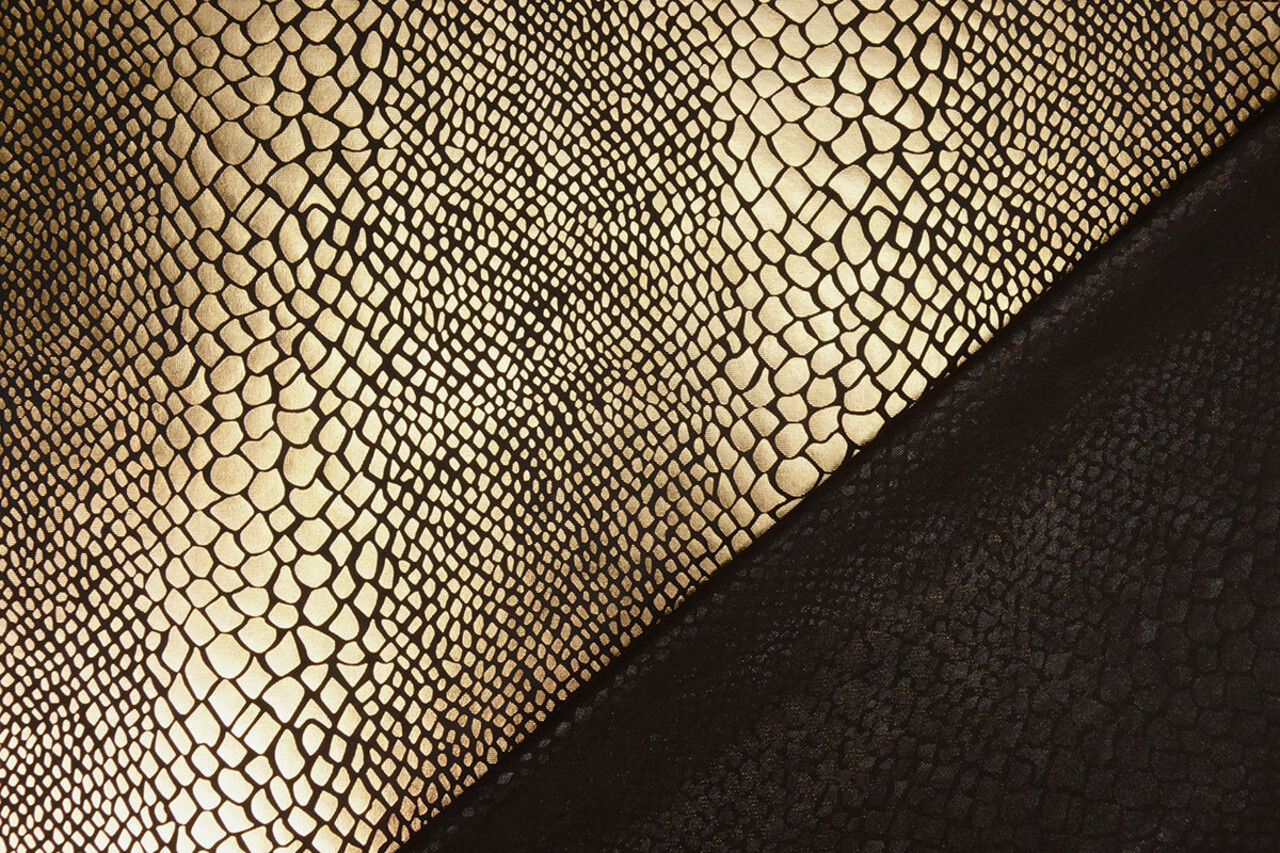 Lamé Snake Print Gold
