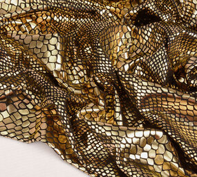 Lamé Slangenprint Goud