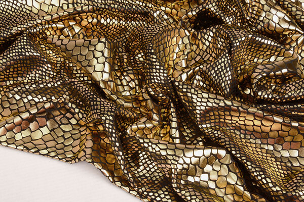 Lamé Snake Print Gold