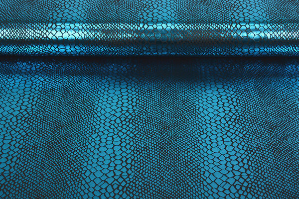 Lamé Slangenprint Aqua Lamé Slangenprint Aqua