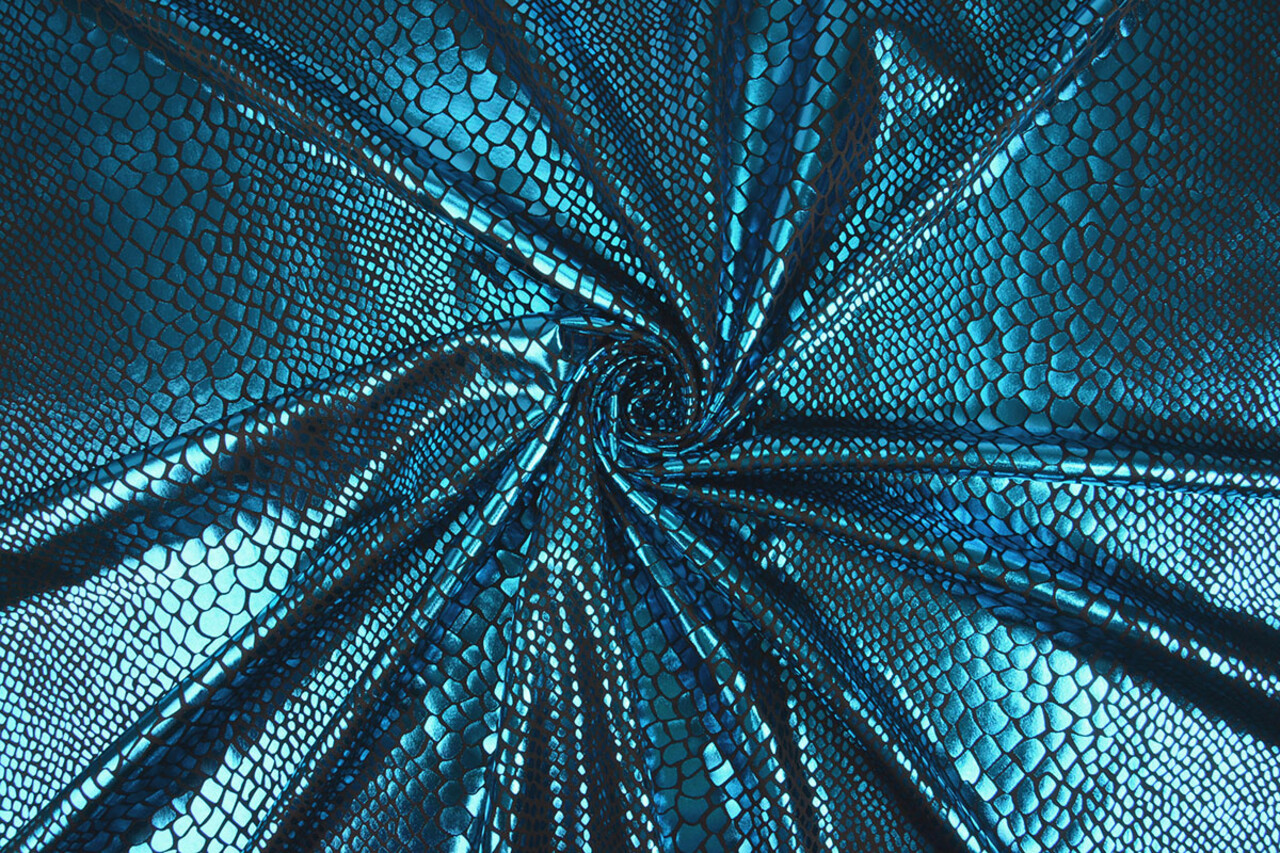 Lamé Imprimé Serpent Aqua