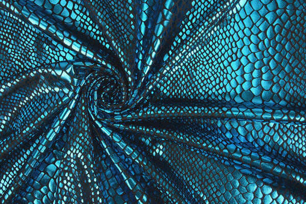 Lamé Estampado de Serpiente Aqua