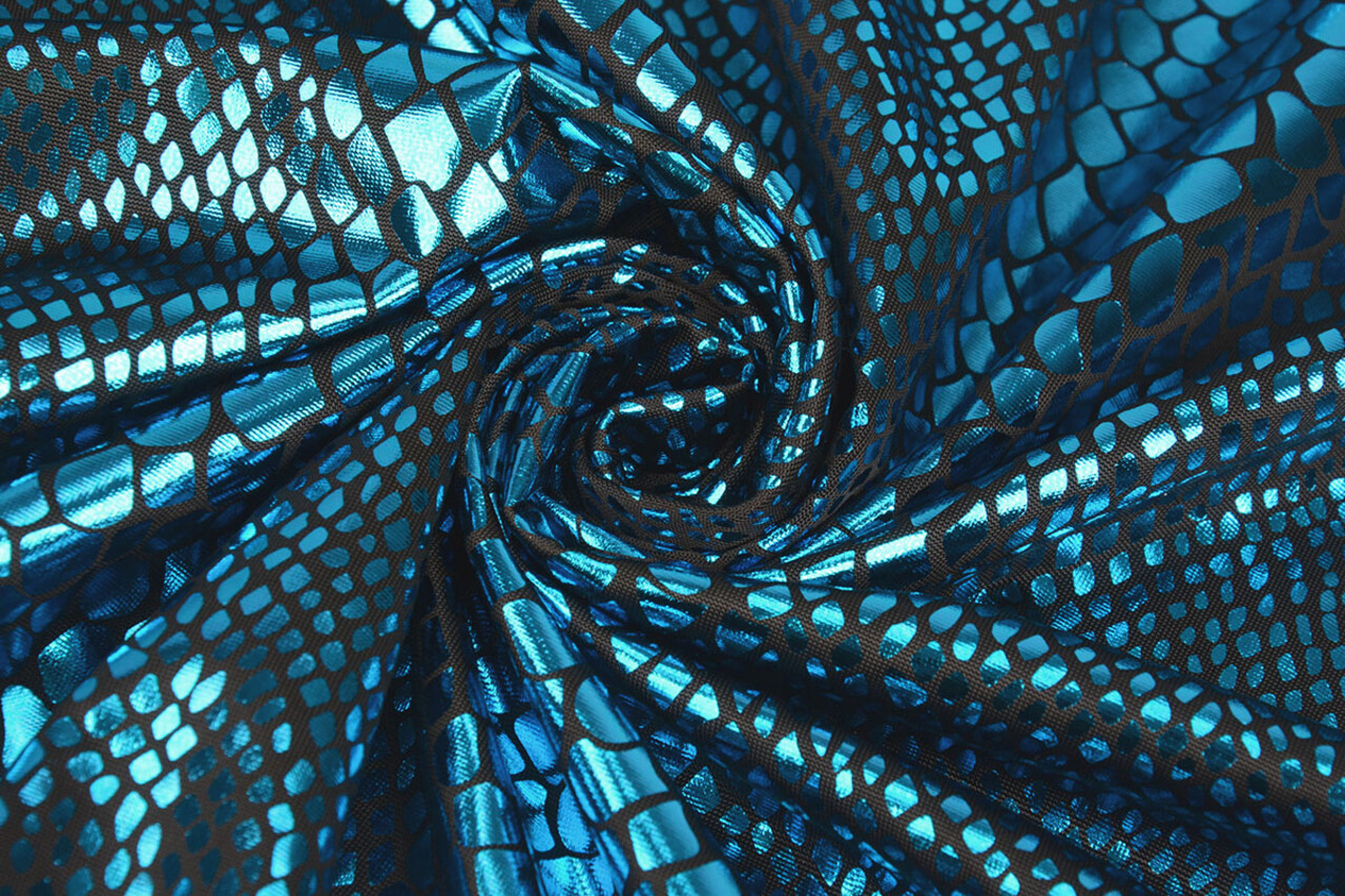 Lamé Imprimé Serpent Aqua